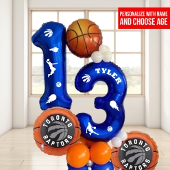 *Raptors 2 Digit - 6 Ft Airfill Personalized Balloon Column